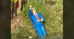 Ambedkar statue uprooted