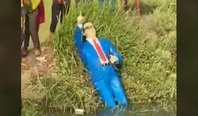 Ambedkar statue uprooted