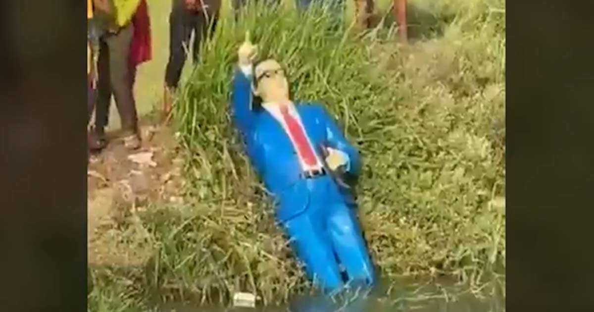 Ambedkar statue uprooted
