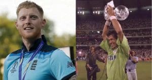 Ben Stokes touches imran khan