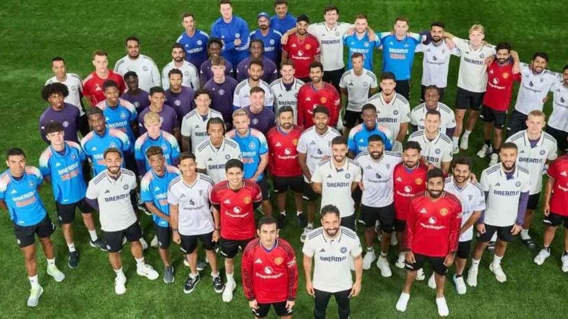 india cricket team and manchester united in old-trafford