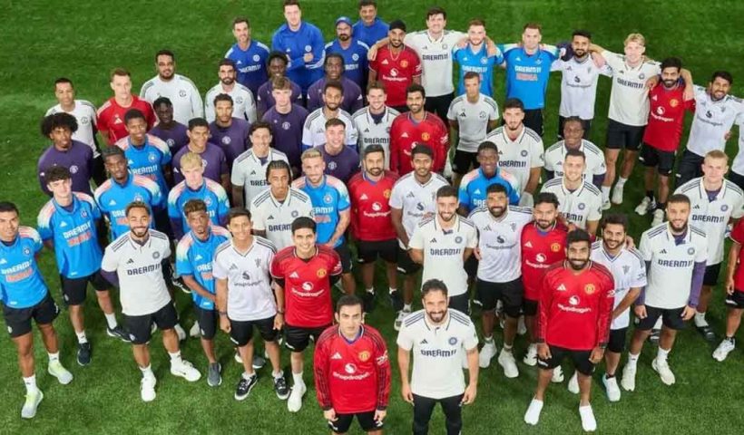 india cricket team and manchester united in old-trafford