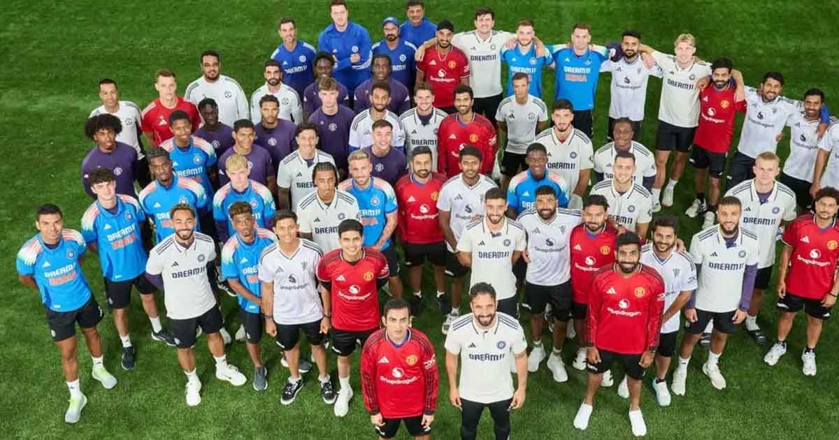 india cricket team and manchester united in old-trafford