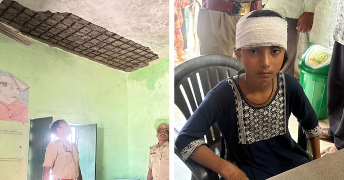 school roof collapse 4 children injured
