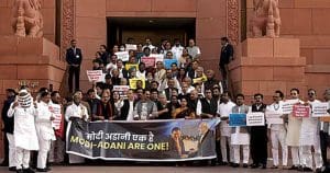 India Bloc protest in parliament