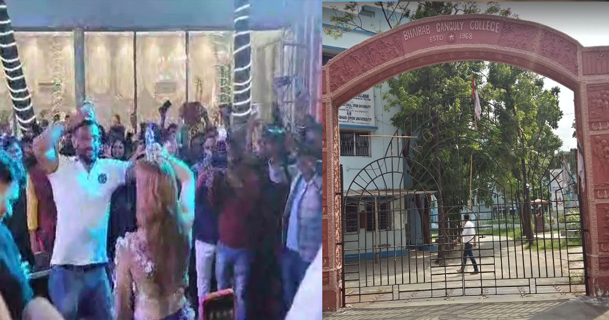 কলেজ ফেস্ট! মাথায় মদের গ্লাস নিয়ে ‘জামাল কুদু’ তৃণমূল ছাত্র পরিষদ নেতার