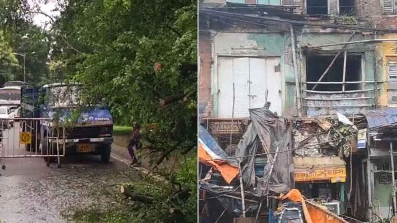 কলকাতায় রাতভর বৃষ্টিতে ভেঙে পড়ল দুটি বাড়ি