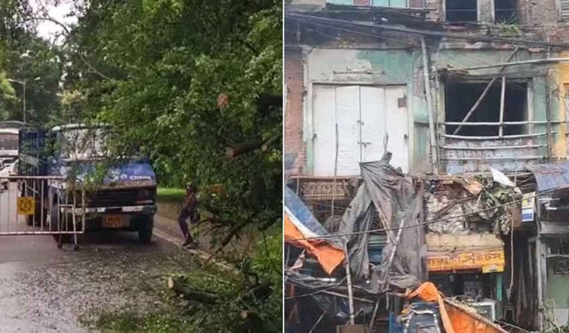 কলকাতায় রাতভর বৃষ্টিতে ভেঙে পড়ল দুটি বাড়ি
