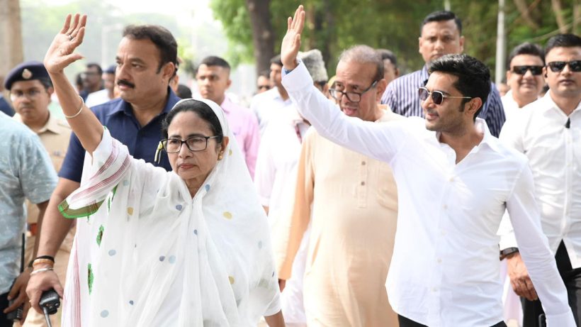 mamata and abhishek attend rally