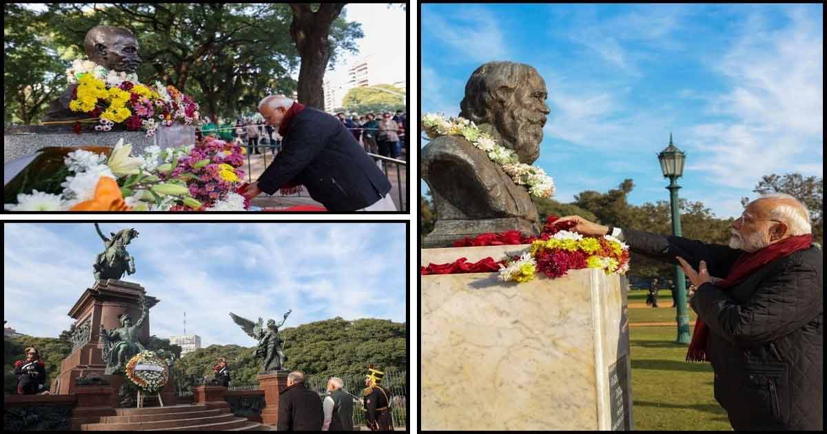 Modi paying tribute to tagore