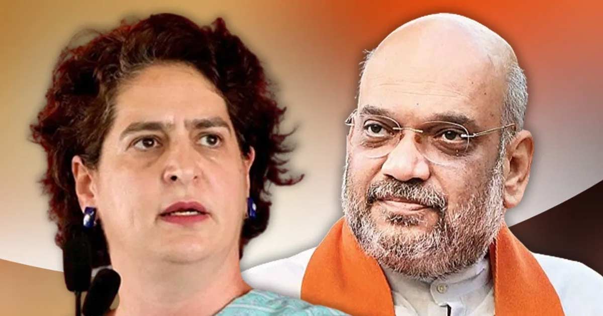 Priyanka gandhi slams amit shah