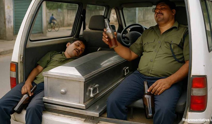 শববাহী গাড়িতে চালক-হেল্পারের মদের আসর, ভাইরাল ‘জয় বাংলা’ মিম!