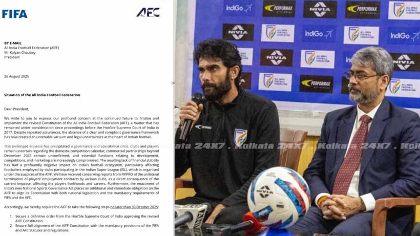 AIFF could be suspended if it fails to get its constitution ratified by October 30 according to a letter from FIFA and AFC