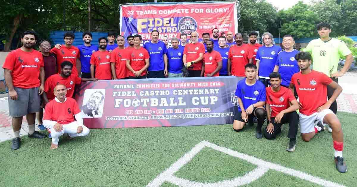 ভারতবন্ধু কমিউনিস্ট ফিদেল কাস্ত্রোর শতবার্ষিকী ফুটবলে বাইচুং ঝলক Bhaichung Bhutia Shines in Fidel Castro Centenary Football Match in Delhi, Celebrating Cuba-India Solidarity