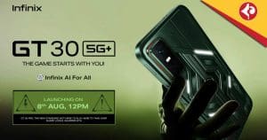 Infinix GT 30 5G Gaming Smartphone Launching on August 8