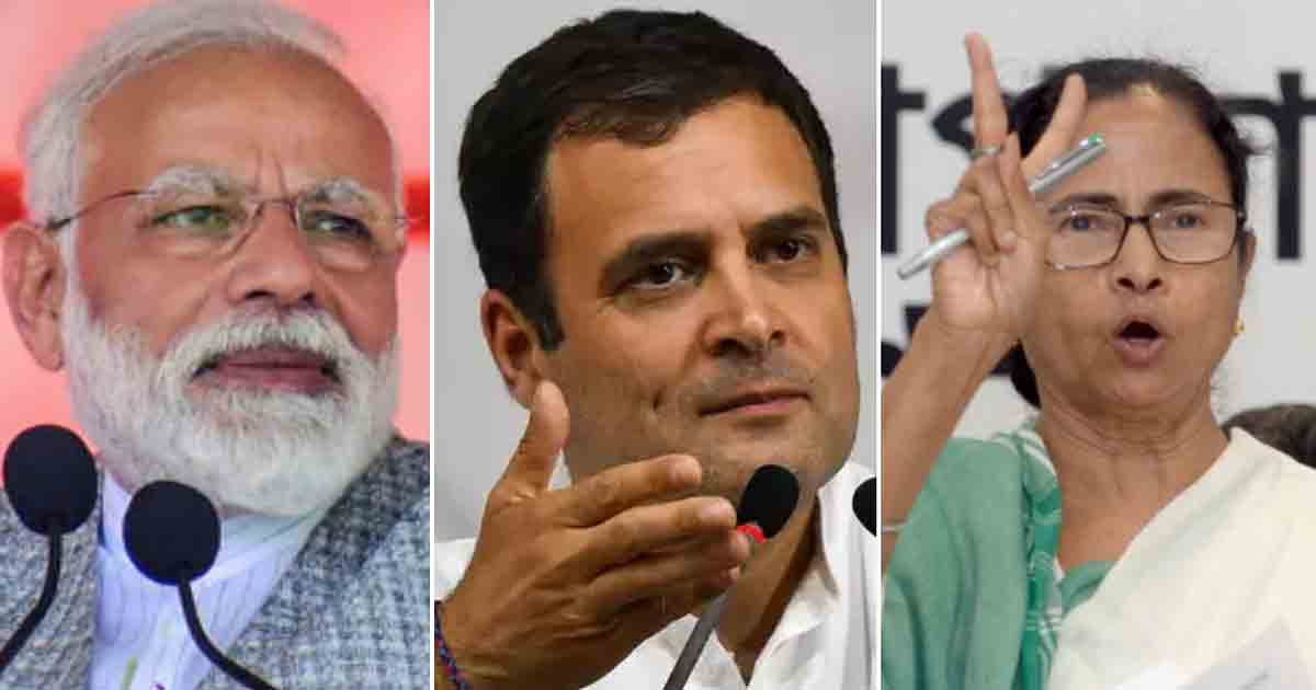 Narendra Modi, Rahul Gandhi, Mamata Banerjee