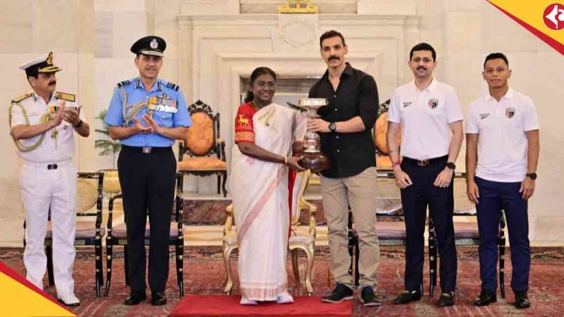 NorthEast United FC Redeem Tlang Elated After Receiving President’s Cup from Rashtrapati Bhavan