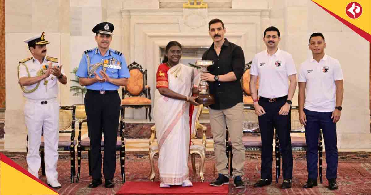 NorthEast United FC Redeem Tlang Elated After Receiving President’s Cup from Rashtrapati Bhavan