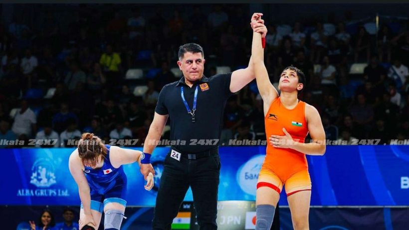 Tapasya Gahlawat won gold medal at 2025 Wrestling Junior World Championships in Samokov at Bulgaria