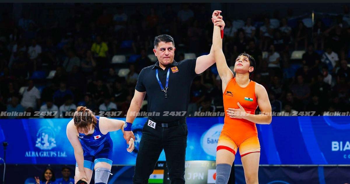 Tapasya Gahlawat won gold medal at 2025 Wrestling Junior World Championships in Samokov at Bulgaria