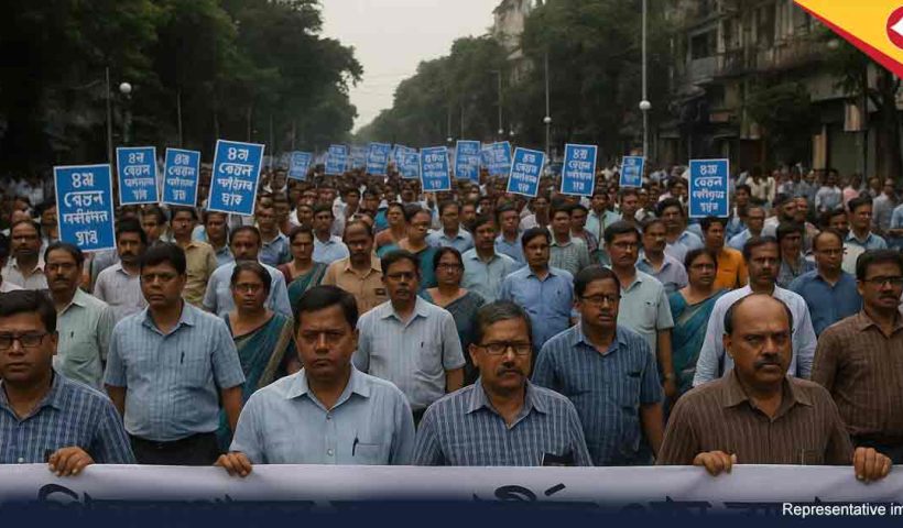 West Bengal Govt Employees Protest for Early 8th Pay Commission Implementation