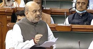 Amit Shah in parliament