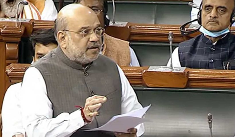 Amit Shah in parliament