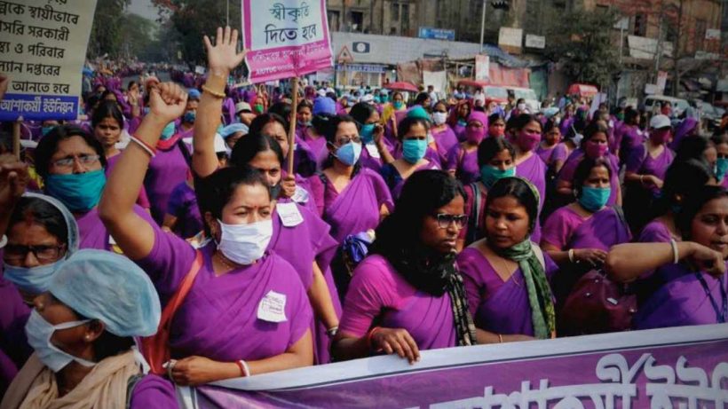 ASHA workers march for pay hike