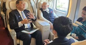modi rides bullet train in japan