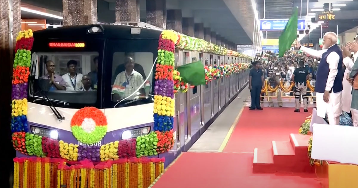 Modi inaugurates three Kolkata Metro routes