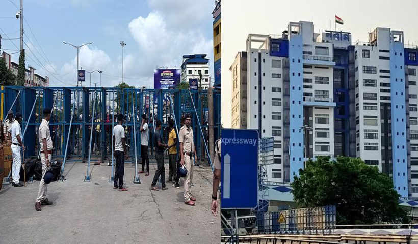 রাস্তায় রাস্তায় কড়া পাহারা, লোহার ব্যারিকেড, নবান্ন অভিযান রুখতে তৎপর পুলিশ