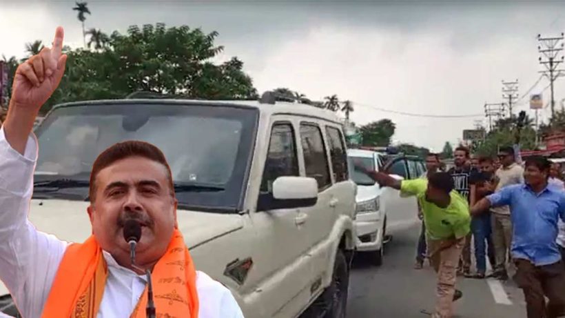 Black Flags Shown to BJP Leader Suvendu Adhikari During Singur Visit