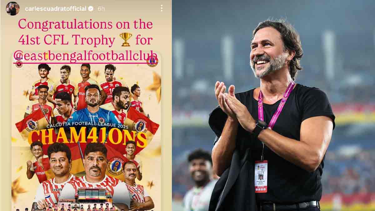 East Bengal win Kolkata League for the 2nd time in a row. Former coach Carles Cuadrat congratulates the team on their historic CFL triumph.