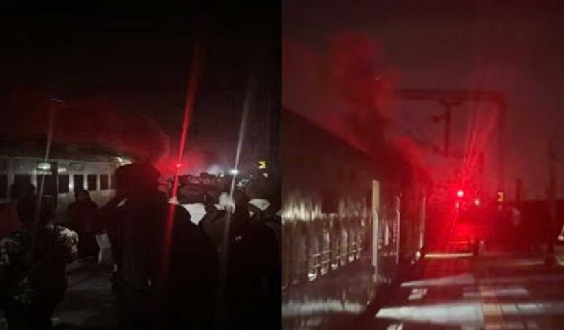 Mumbai-Valsad Train Engine Fire at Kelve Road