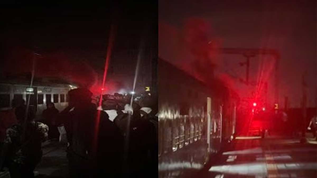 Mumbai-Valsad Train Engine Fire at Kelve Road