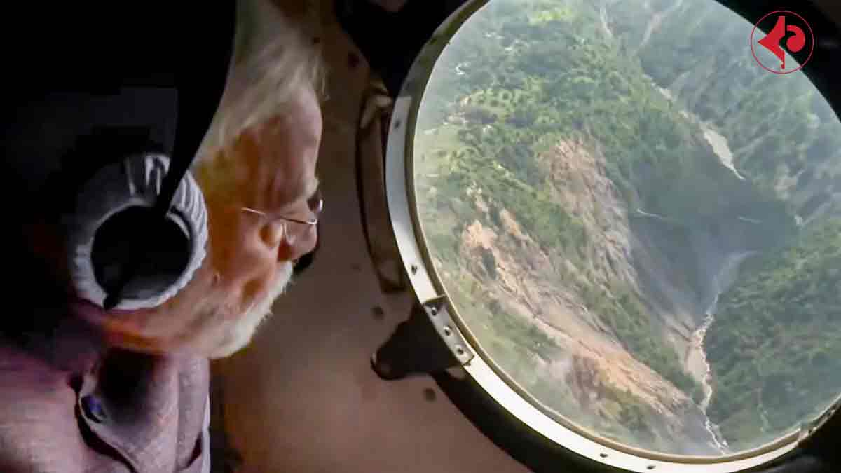 PM Modi undertakes an aerial survey in Himachal to assess flood situation