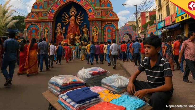 Durga Puja 2025: Robin’s Struggles on New Market’s Footpath Amid Kolkata’s Festive Glow