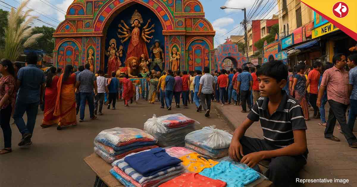 Durga Puja 2025: Robin’s Struggles on New Market’s Footpath Amid Kolkata’s Festive Glow