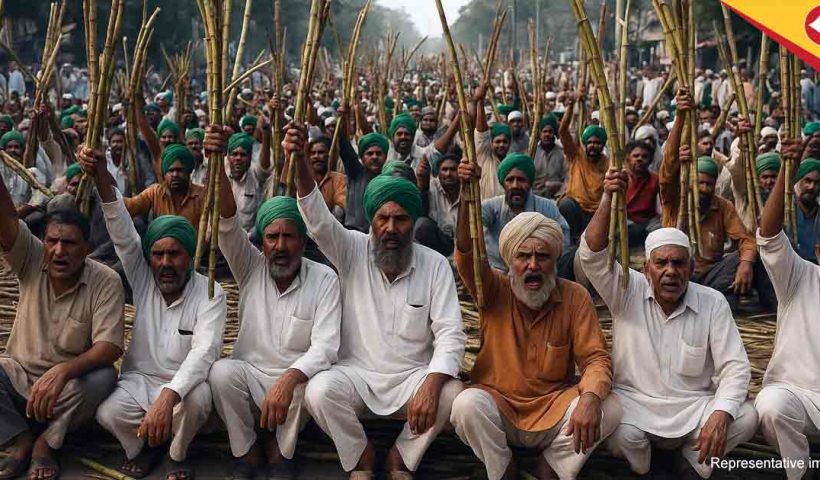 Sugarcane Farmers Protest Across India in 2025 Over Unpaid Dues, Demand Fair Prices