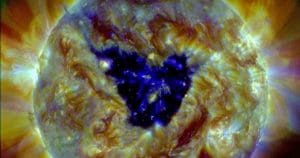 Butterfly-shaped hole on the sun