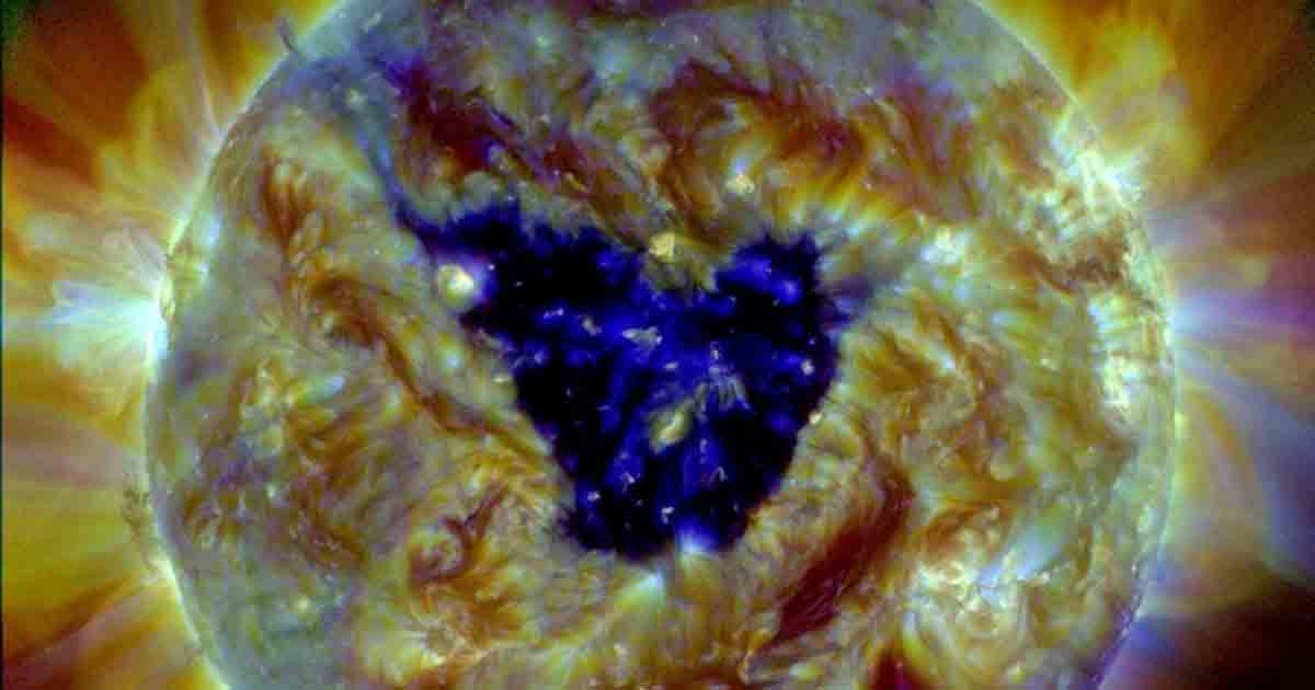 Butterfly-shaped hole on the sun