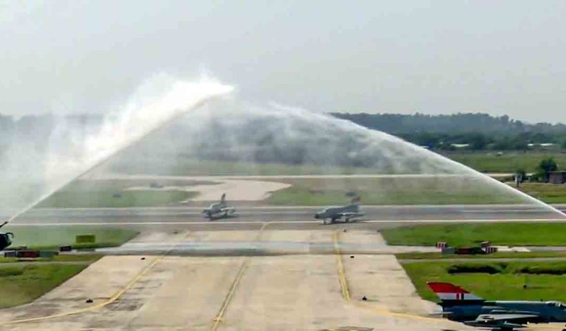 Water Cannon Salute to MiG 21