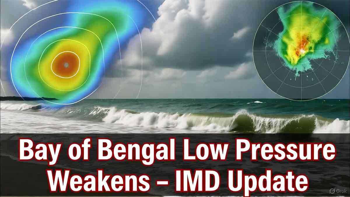 IMD has said that the well-marked low pressure over the Bay of Bengal near Tamil Nadu coast will weaken within 24 hours, bringing relief to coastal states.