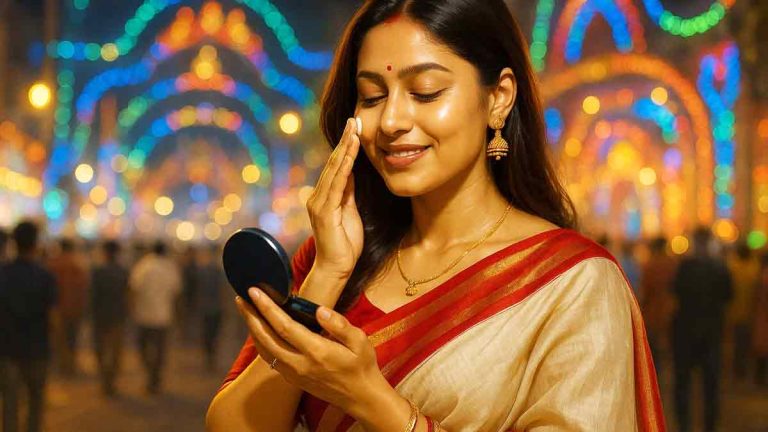 Discover the top festive season skincare hacks trending in Kolkata during Durga Puja 2025. From cleansing to DIY packs, hydration to sun protection, learn the best tips to keep your skin glowing this season.