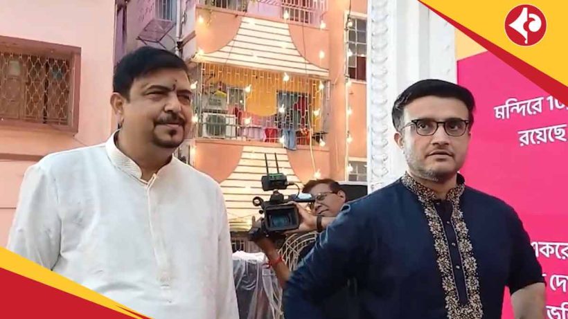 Durga Puja 2025 Sourav Ganguly with family visist Sreebhumi Sporting & Suruchi Sangha Pandal