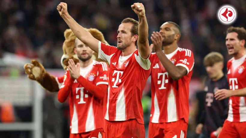 Harry Kane scored in his seventh straight game as Bayern Munich beat Borussia Dortmund 2-1, keeping their perfect record and staying five points clear atop the Bundesliga table.