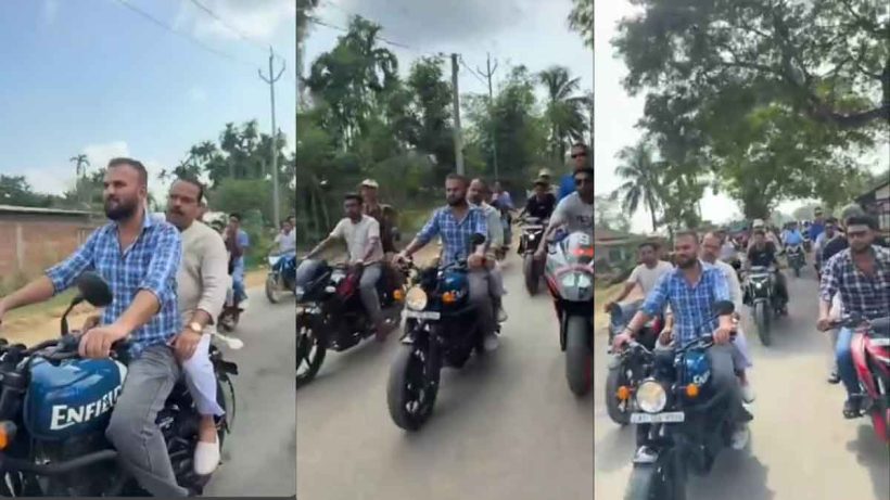BJP MP Kripanath Mallah sparks controversy after being spotted riding a bike without a helmet in Karimganj. Netizens question the double standards in law enforcement.
