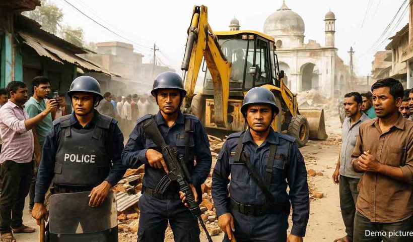 Nepal Durga Puja clashes bulldozer action