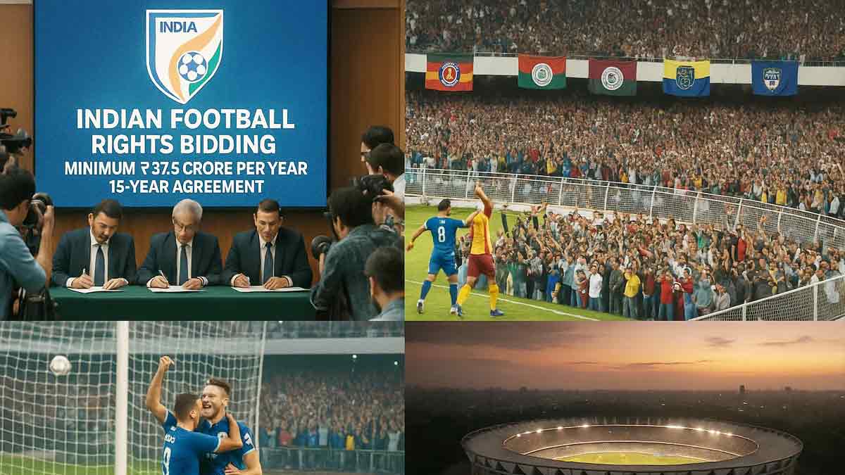 AIFF sets Rs 37.5 crore annual floor for Indian football media rights; bidders need Rs 250 crore net worth. 15-year deal, bids open on November 5