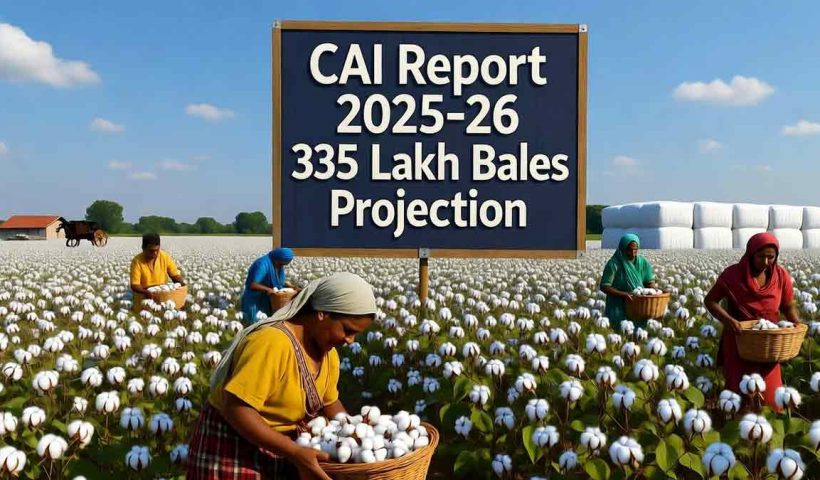 India’s cotton production is expected to rise sharply in 2025-26, reaching up to 335 lakh bales, according to CAI. Gujarat, Maharashtra, and Telangana lead the growth despite MSP price concerns for farmers.